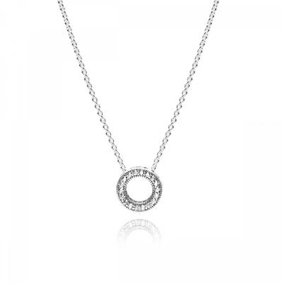 Pandora 397436cz Серебряное ожерелье Signature Heart Of Pandora