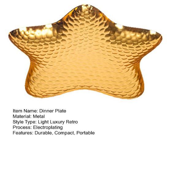 Креативный металлический поднос для десертов в форме звезды, маленькая тарелка для закусок для торта, фруктов, снеков, многофункциональная ретро посуда для вечеринки, пикника