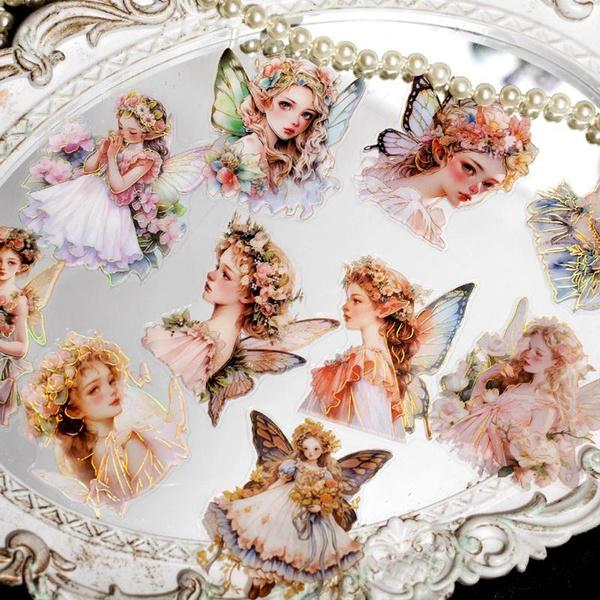 20 шт./упак. милые наклейки для скрапбукинга с изображением девушки-эльфа, идеально подходящие для коллажа, ведения дневника, поделок, принадлежностей для творчества