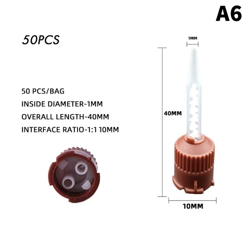 50 Pcs Dental Solidification Mixing Tips Disposable Mixers Dentistry Bozzles Mixing Tube Dental Supplies