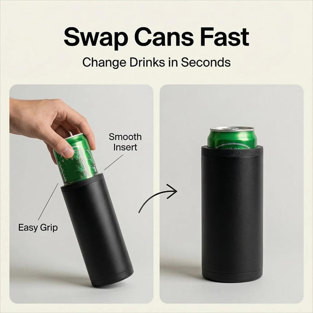 Double Reload Can Holder-Ultra Chill System Assault Insulation Sleeve Stackable Can Fill Two 12-Ounce Cans Cover for Beer & Soda