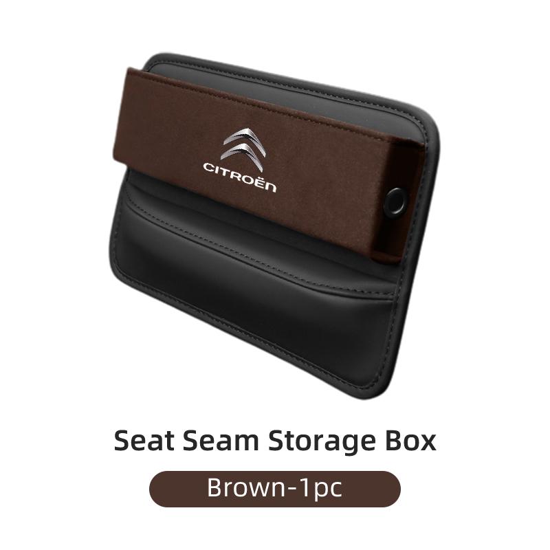 Car Seat Gap Storage Box Suede Leather For Citroen C4 C3 C5 C1 C2 Berlingo Celysee Cactus Picasso Aircross Saxo Grand alc256