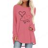 2025 Love Heart 3D Print Long Sleeve T Shirt Women Fashion Crewneck Long Tunic Tops Women T Shirt T Shirt Feminino