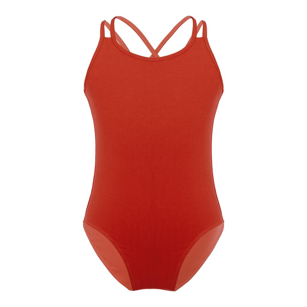 Kids Girls Crisscross Back Spaghetti Strap Ballet Dance Wear Gymnastics Leotard Dancing Costume