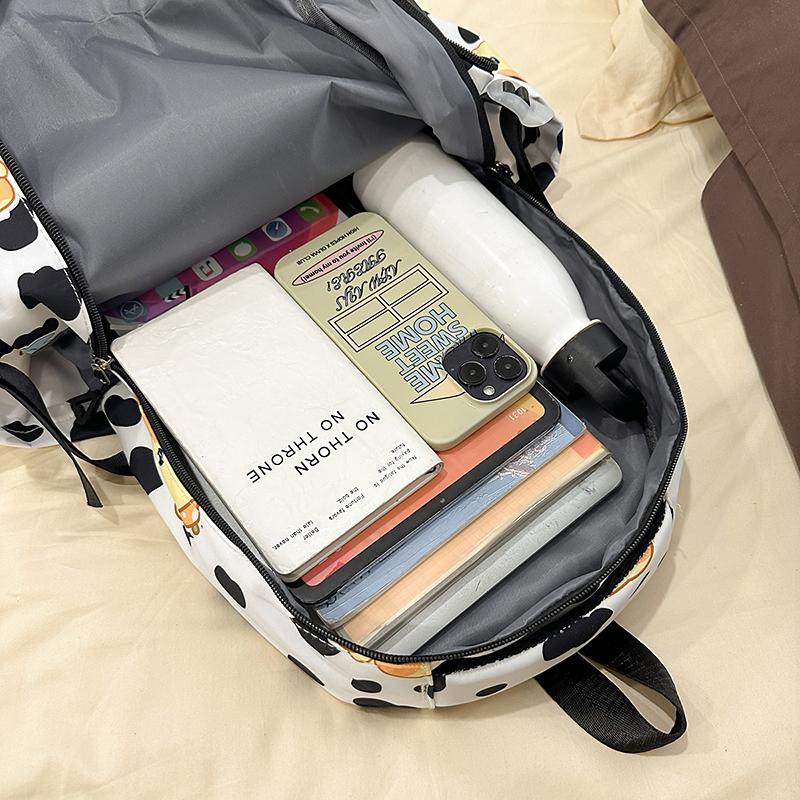 Мультяшный студенческий школьный рюкзак большой вместимости, легкий, женский рюкзак с кошельком для монет