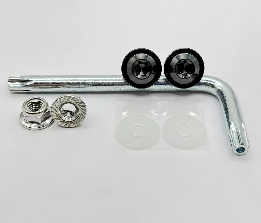 Болты номерного знака мотоцикла Kuroobaa, Титановые противоугонные винты, M6, Набор из 2 штук (черный)