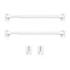 2 Pieces Curtain Rod Extendable Bracket Pole Without Drilling Household Hanging Rods with Hooks for Home Bathroom Hotel