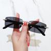 Gradient Rectangle Sun Glasses UV400 Frameless Eyewear Vintage Punk Sunglasses for Women & Men