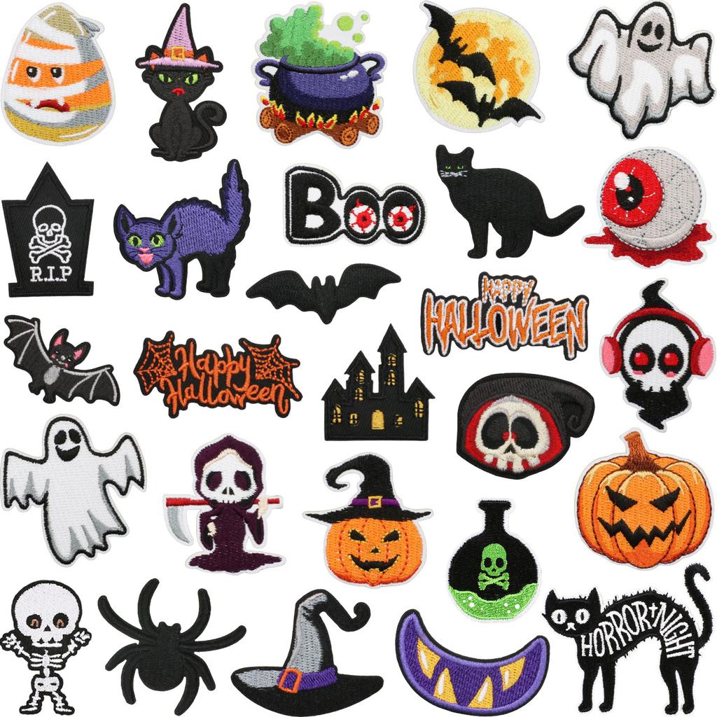 Horror Tree Demon Embroidery Cloth Sticker Mummy Patch Sticker Computer Embroidery Chapter Ghost Embroidery Sticker Cartoon Haunted House Patch