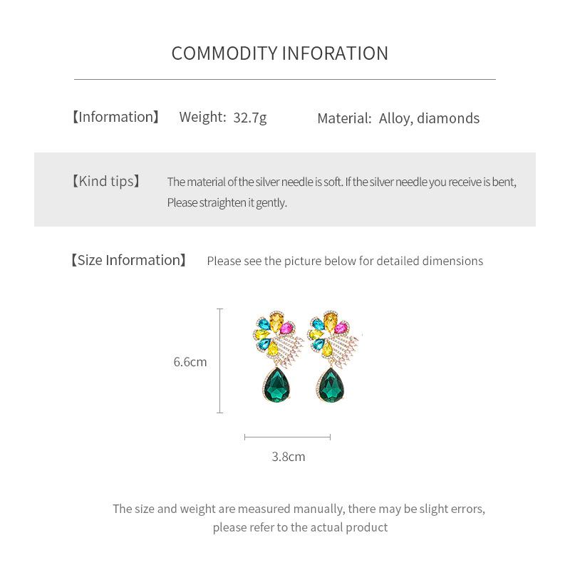 Дофамин Инкрустированный Стразами Преувеличенный Цветок Капля Подвеска Висячая Серьга для Женщин Средневековый Изысканный Роскошный Дизайнерский Циркон
