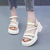 Internet Celebrity Roman Sandals Women's Summer Models 2025 New Super Fire Muffin Thick-soled Mid-heeled Skirt, Thick-heeled Sandals