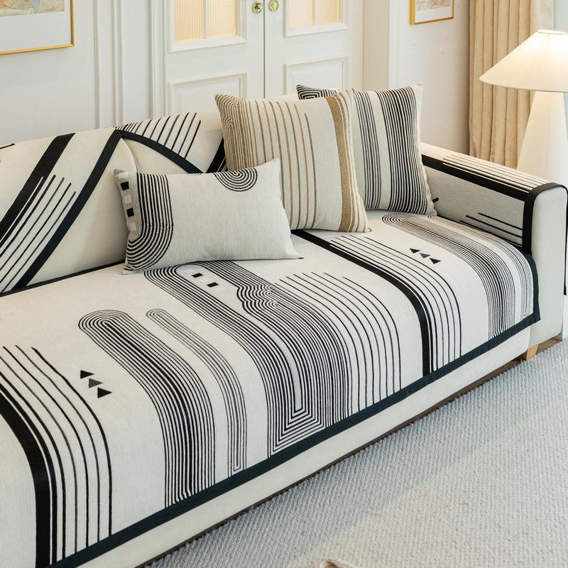 Light French Chenille Sofa Cushion Universal In All Seasons New Simple Seat Cushion Cushion Cloth Non-Slip Sofa Cover