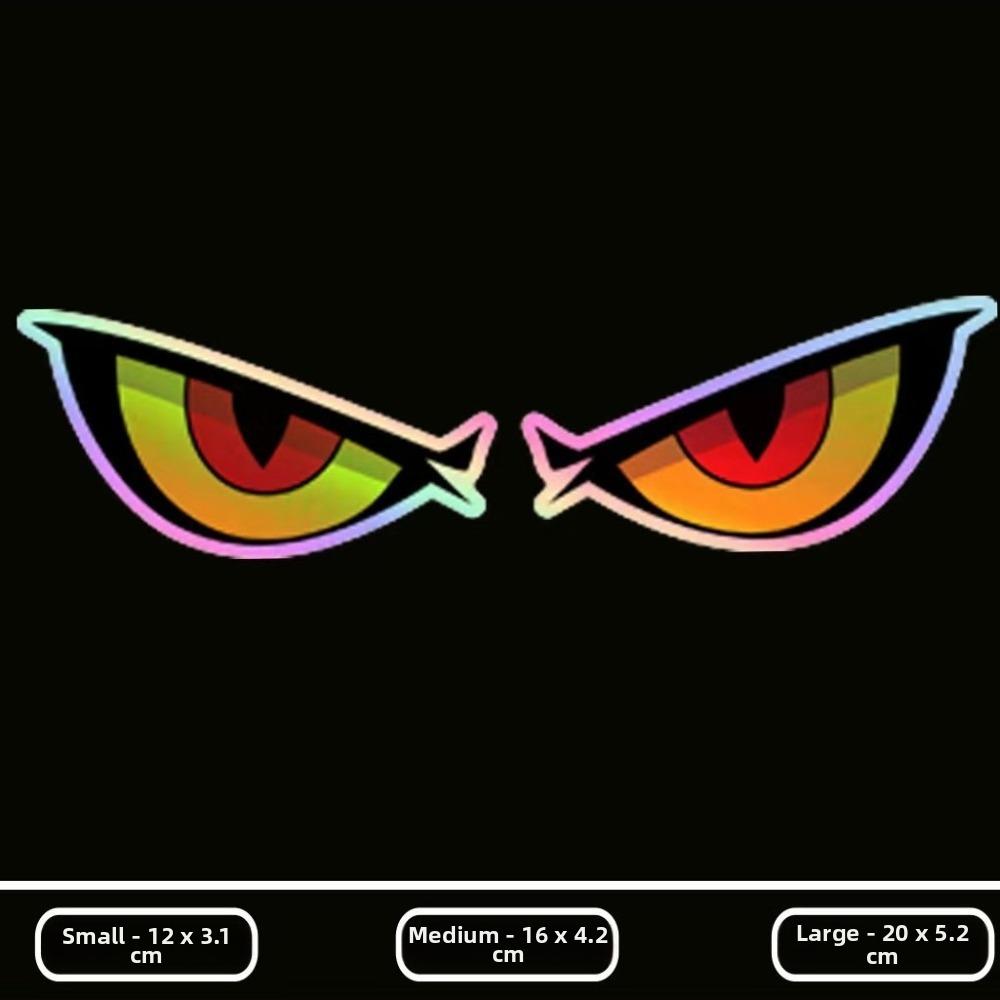 1PC Cool Car Fierce Red Eyes Sticker Reflective Motorcycle Sticker for Cars,Motorcycles,Helmet Etc