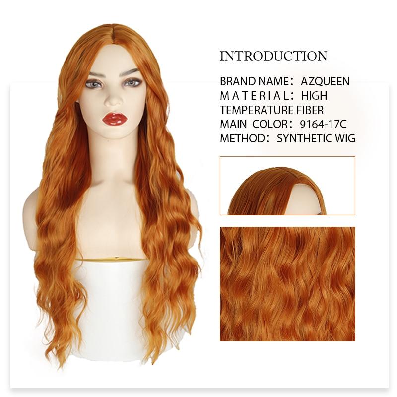 Синтетический длинный оранжевый парик с золотыми медовыми волнами и яркими пятнами, парик для косплея, женский термостойкий средний парик