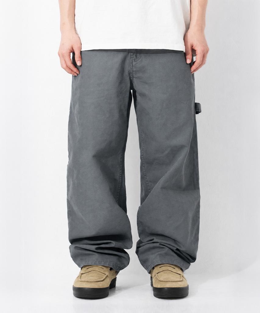 QT8 GARMENTS Lb Washed Oxford Carpenter Pants (Grey)
