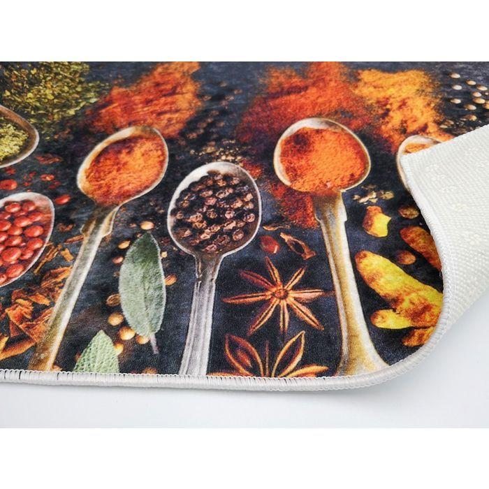Tapis de cuisine - MANI TEXTILE - SPICE - Antidérapant - Lavable en machine - Noir