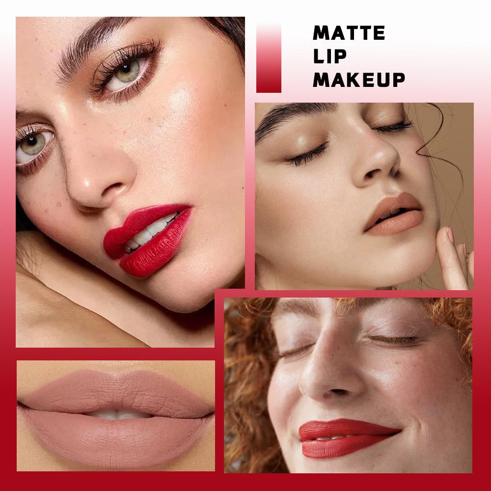 Макияж Губная помада Матовый цвет Не выцветает Не окунаемая губная помада