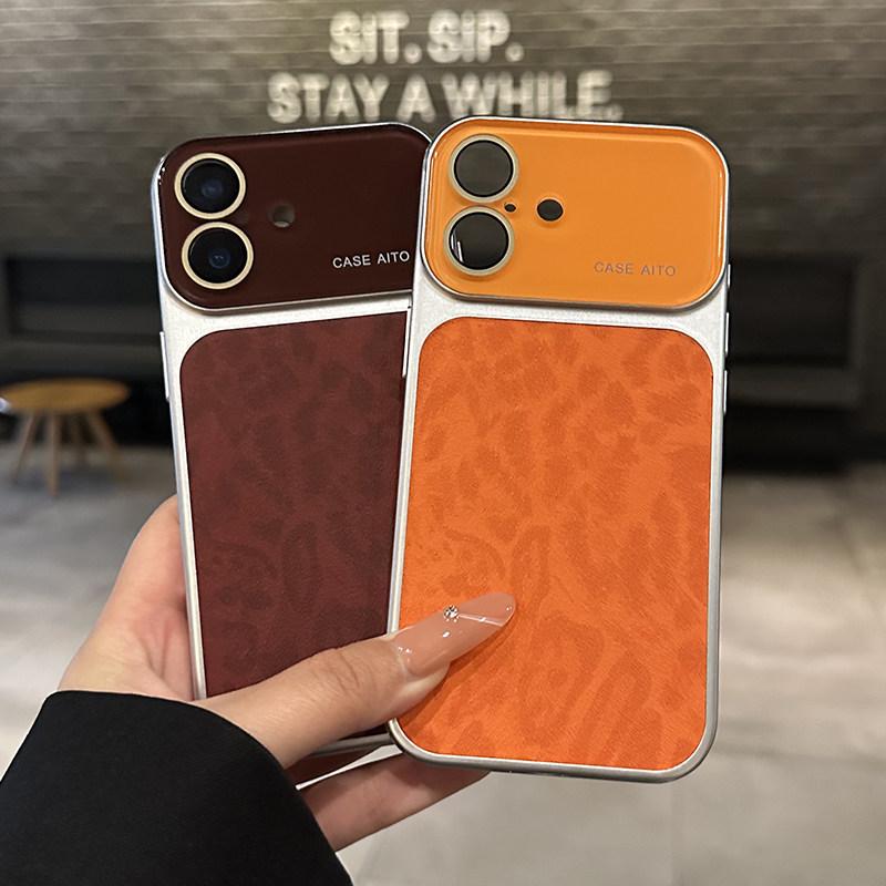 Кожаный чехол для iPhone 17 Pro Max с принтом леопарда, полной защитой камеры и защитой от падений