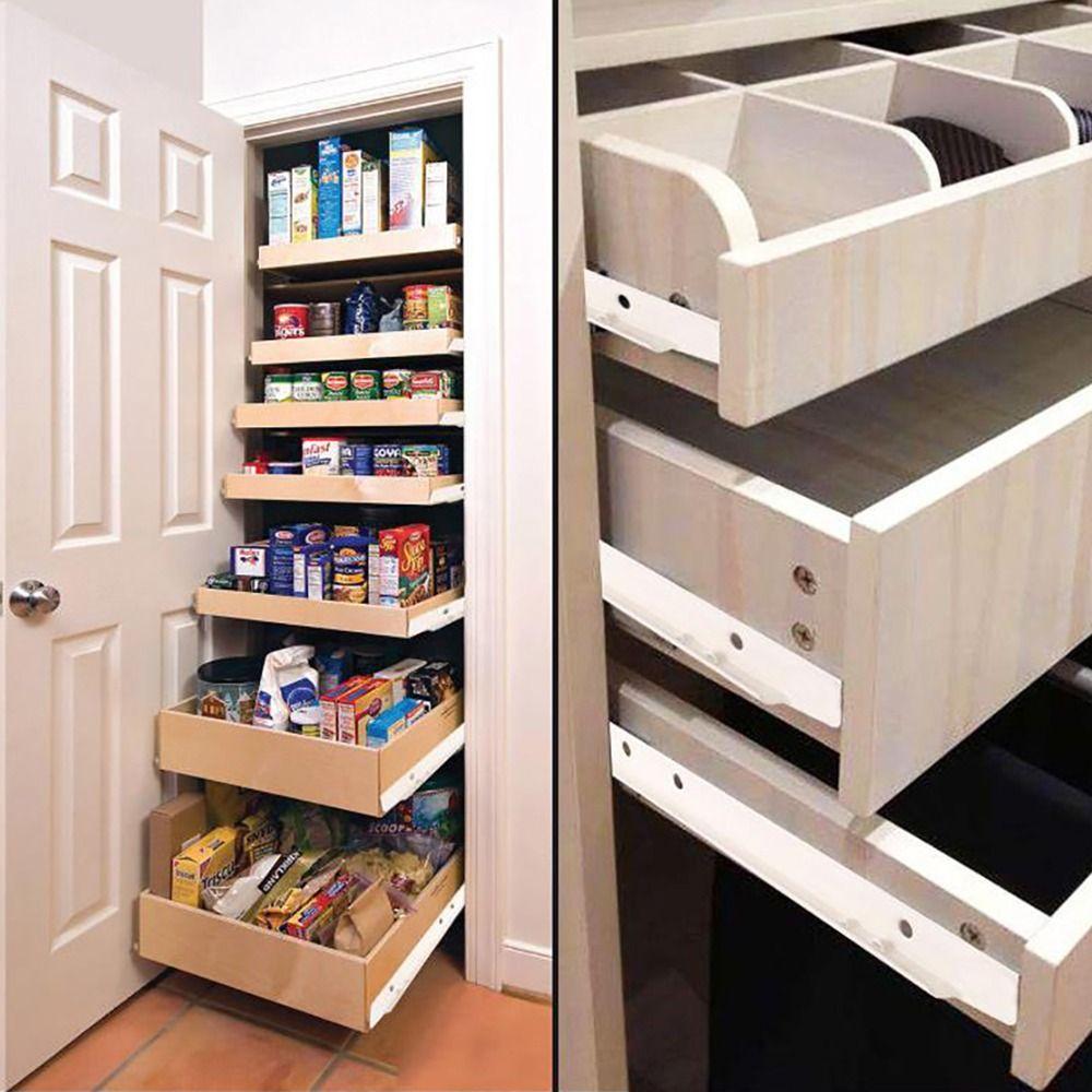 Мебель Две направляющие для шкафа Направляющие для ящиков Компьютерный стол Выдвижные шкафы Ролик для клавиатуры