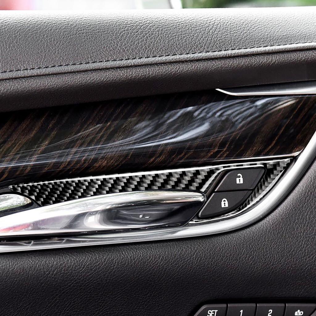 Car Stickers For Cadillac XT5 2016-2019 Carbon Fiber Car Door Handle Frame Trim Cover Car Styling Interior Accessories 4pcs