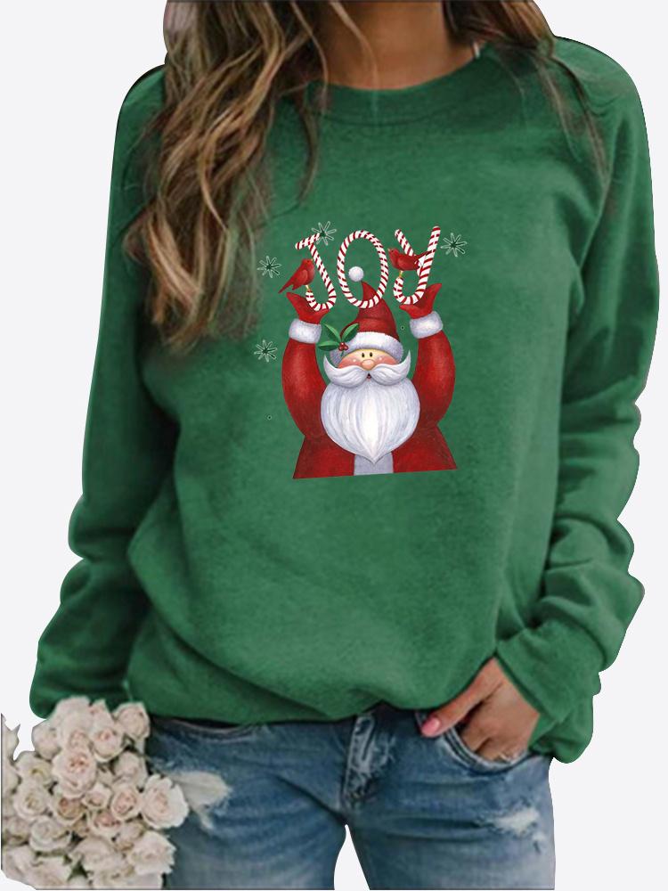 Весенне-осенний женский свитер с рождественской тематикой, утолщенный повседневный свитер с круглым вырезом и длинными рукавами, топ больших размеров