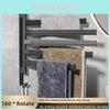 Стойка для полотенец поворотная настенная черная вешалка-планка нержавеющая ванная комната 180 вращение