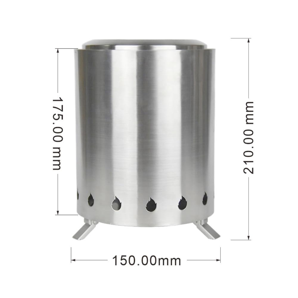 Xtahdge Stainless Steel Camping Wood Stove, Outdoor Smokeless Fire Pit, Small Backpacking Stove