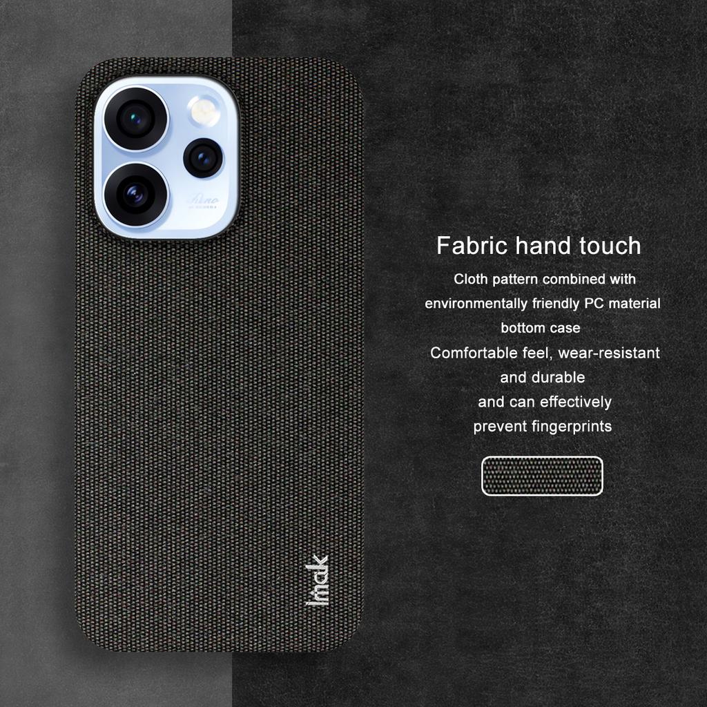 IMAK Ruiyi Series for Oppo Reno15 Pro 5G (Global)/Reno15 5G (China) Case Fabric Texture Leather + PC Phone Back Cover