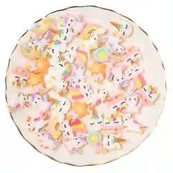 Handmade Resin Crafts Cartoon Unicorn Fairy Stick with Rainbow DIY Hair Rope Children's Brooch Accessories