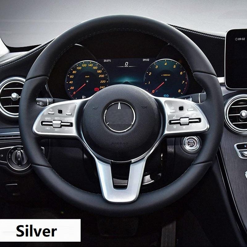 Накладка на кнопку рулевого колеса автомобиля, 2 шт., алюминиевый сплав для Mercedes Benz ACE Class W177 W247 W205 W213 W167 X253 X167 X247