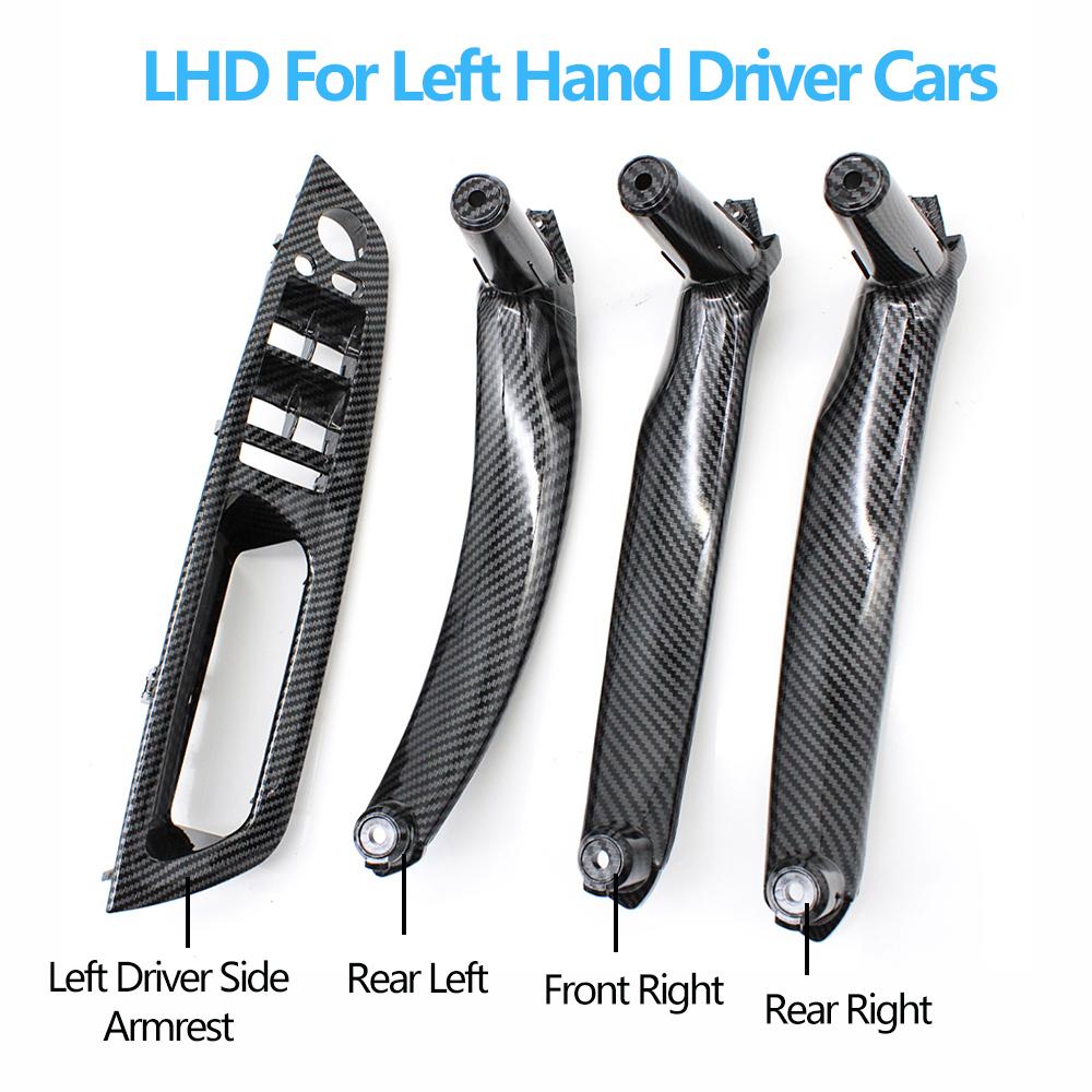 4pcs Set LHD RHD Interior Door Armrest Pull Handle Cover Trim Replacement For BMW X5 X6 E70 E71 E72