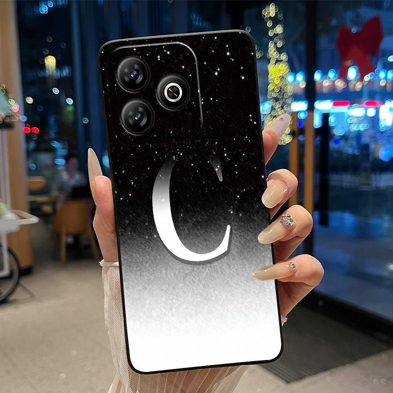 Модный чехол с буквой и цветком для пары на ZTE Blade V60 4G/Axon 60 4G/Nubia V60, мягкий силиконовый черный чехол, защитный от царапин корпус