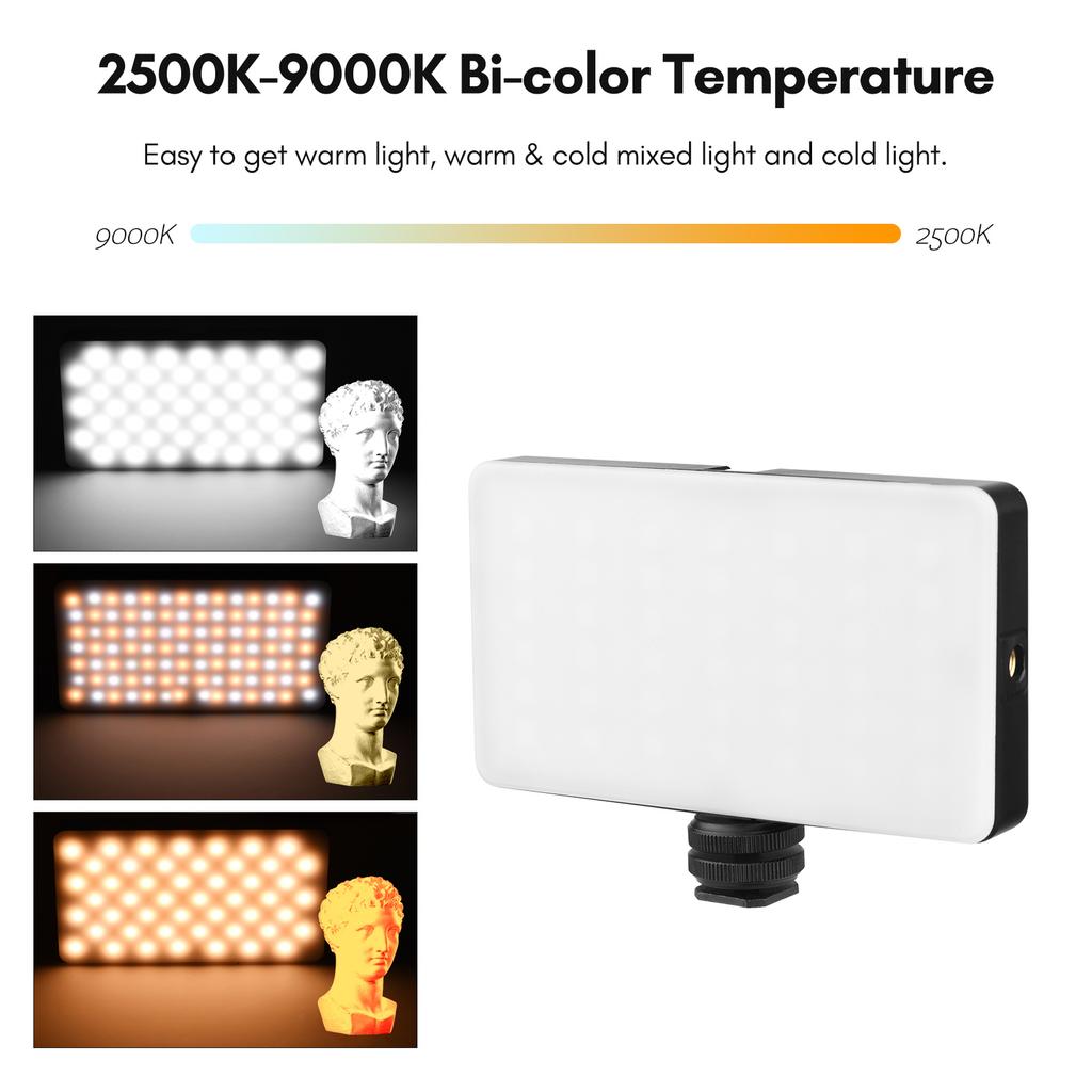 Pocket RGB Video Light LED Fill Light 2500K 9000K Dimmable 20 Lighting Effects Built in Battery with Cold Shoe Mount