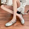 Виноградная мать 4 см увеличение внутренней высоты, легкие серебристые туфли-лодочки из маленькой кожи на плоской подошве с мягкой подошвой, одинарные туфли Мэри Джейн, женская верхняя одежда, аванс