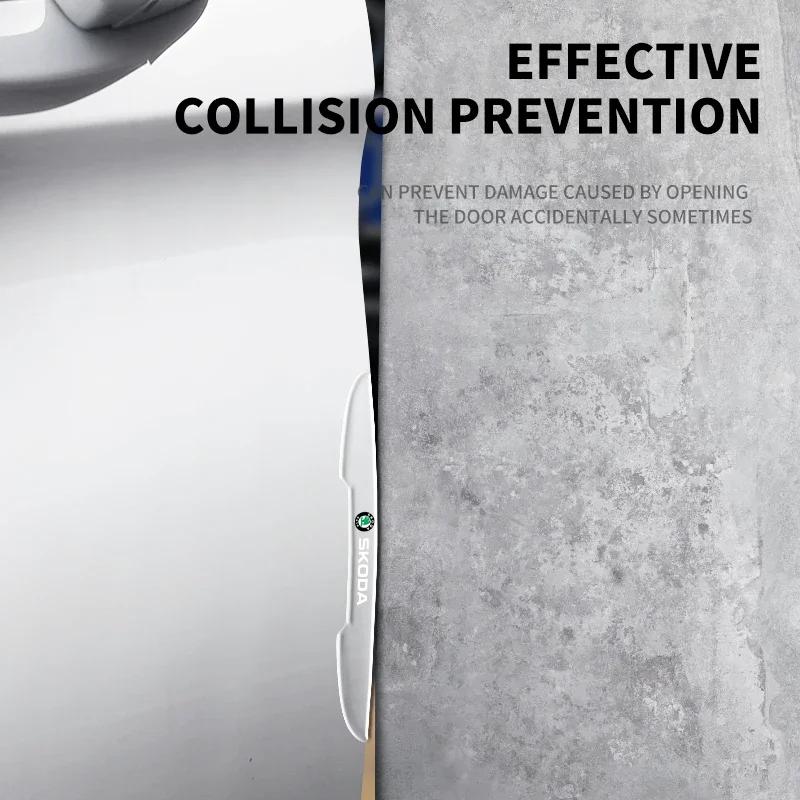 2025 Hot 4PCS Car side door anti-collision bumper protection sticker For Skoda Octavia Fabia Kamiq Kapoq Kodiaq Rapid SCALA Supe