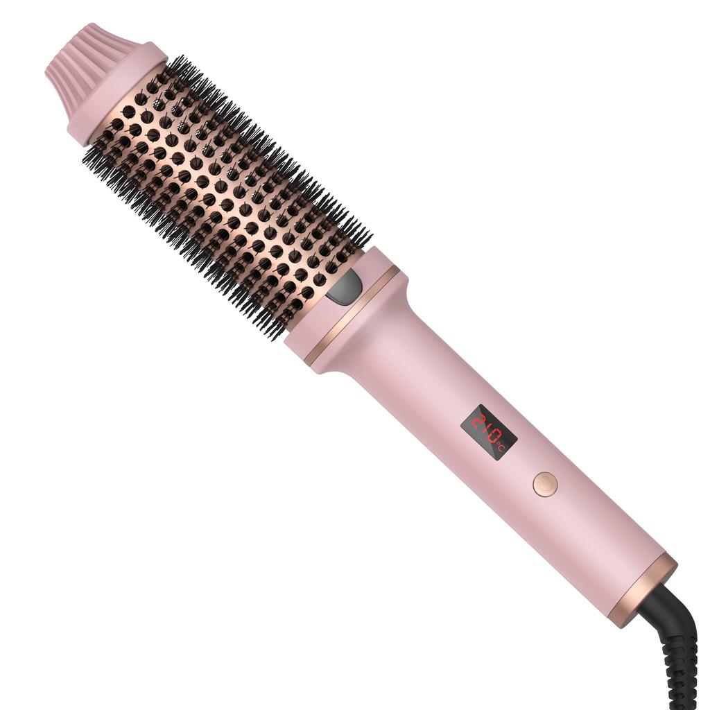 Hair Curling Iron Brush Ceramic Ionic Hair Curler Straightener Hot Brush Anti-Scald Curling Wand Fast Heating Hair Crimper