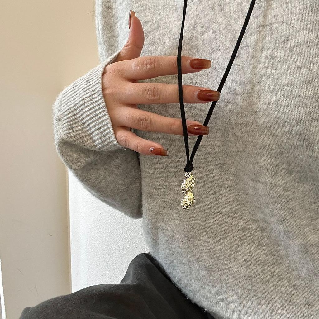 Guochao Древний Закон Хорошая Вещь Арахисовое Ожерелье Подвеска Женское Легкое Роскошное Нишевое Уникальное Личное Модное Универсальное Ожерелье Ожерелье Свитера