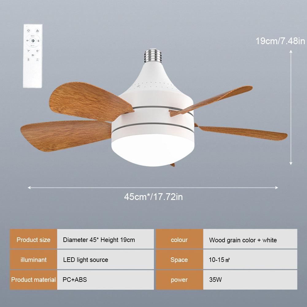 Потолочный вентилятор с подсветкой и пультом, патрон, таймер, беспроводной вентилятор, 3 скорости ветра, 5 лопастей для гостиной, спальни