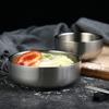 304 Stainless Steel Double-layer Soup Bowl Thickened Korean Noodle Bowl Household Anti-scalding Rice Bowls Kitchen Tableware