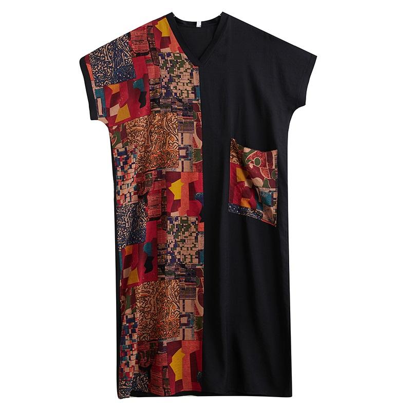 Короткий рукав Плюс размер Хлопок винтаж новые платья для женщин повседневные свободные макси длинное летнее платье