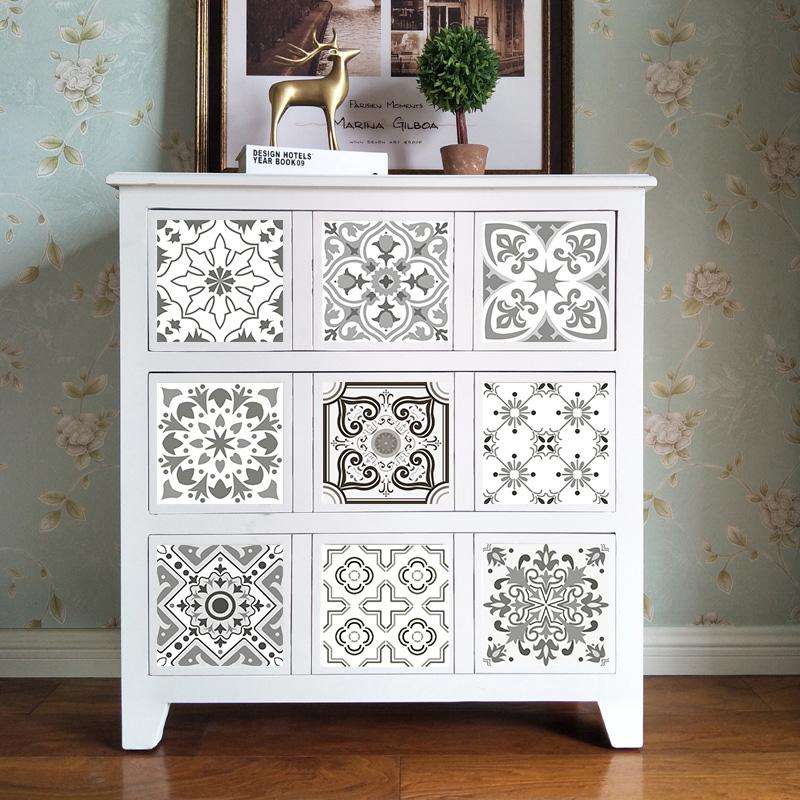 10 шт., ретро-узор, матовая поверхность, плитка, наклейки, чехлы для кухни, ванной, столов, пола, износостойкие художественные наклейки на стены