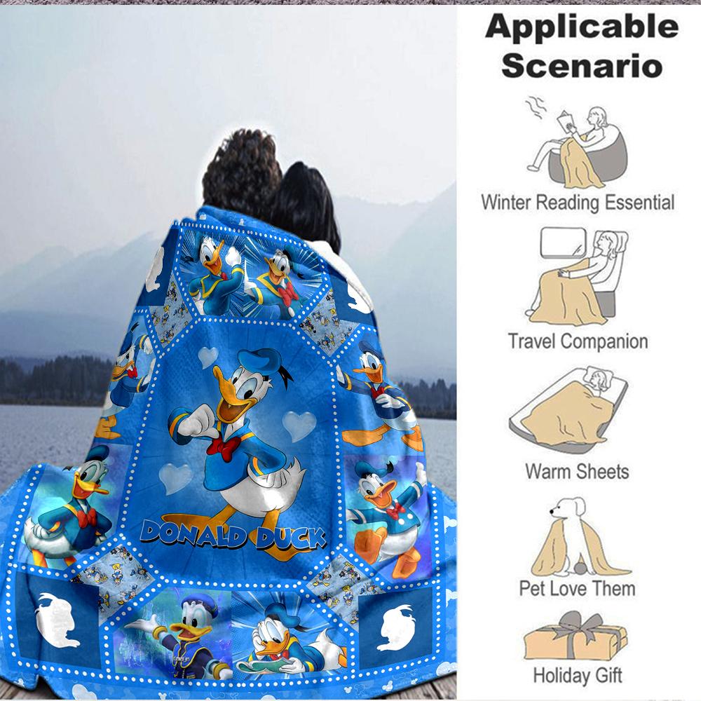 1Pc Donald Duck Adventures Blanket Soft And Comfortable Casual Warm Camping Travel Christmas Halloween Xmas Gift M924166