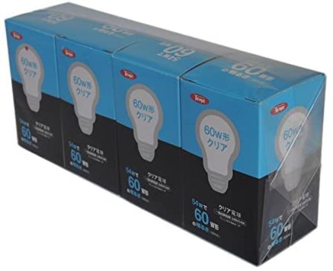 Лампа накаливания Toyo Lightec General (чистый) Эквивалент 60 Вт, Набор из 4 штук (Цоколь E26) TC-L100V54W 1P - Набор из 4 шт.