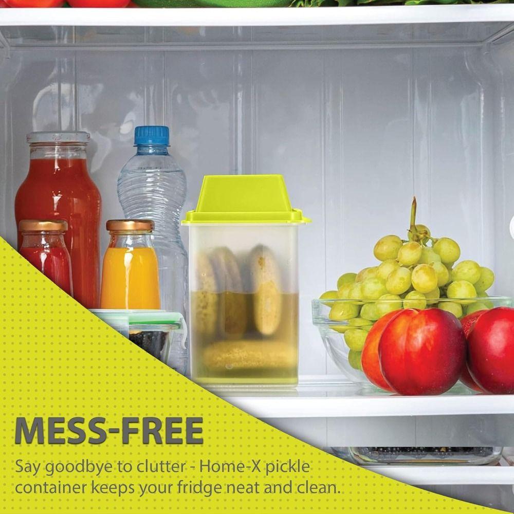 Банка для соленых огурцов без БФА Многоразовый контейнер для халапеньо Контейнер для соленых огурцов с ситечком Приправа Еда