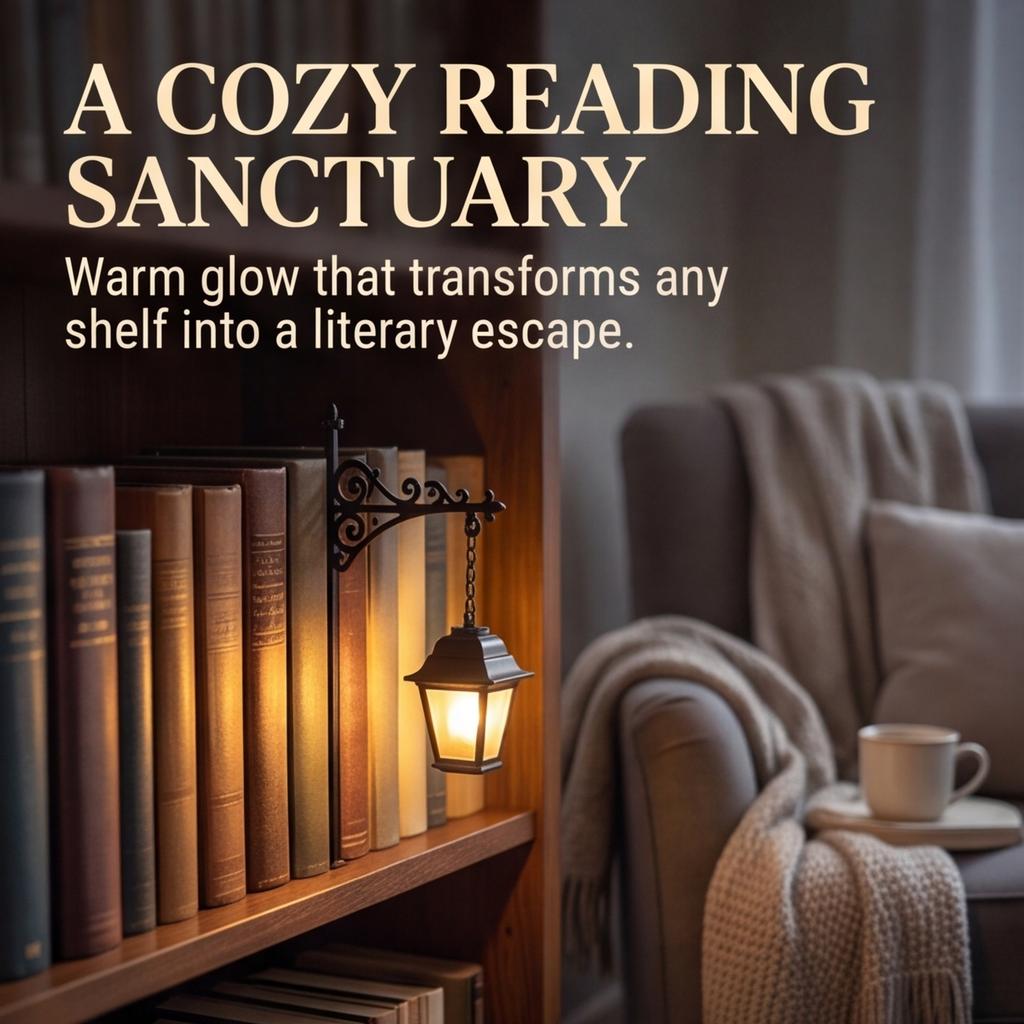 Library Lantern 1PCS Vintage LED Bookshelf Light Mini Decorative Street Lamp Style Warm Nightlight for Reading Nook   Book Nook Decor Gift for Bookw