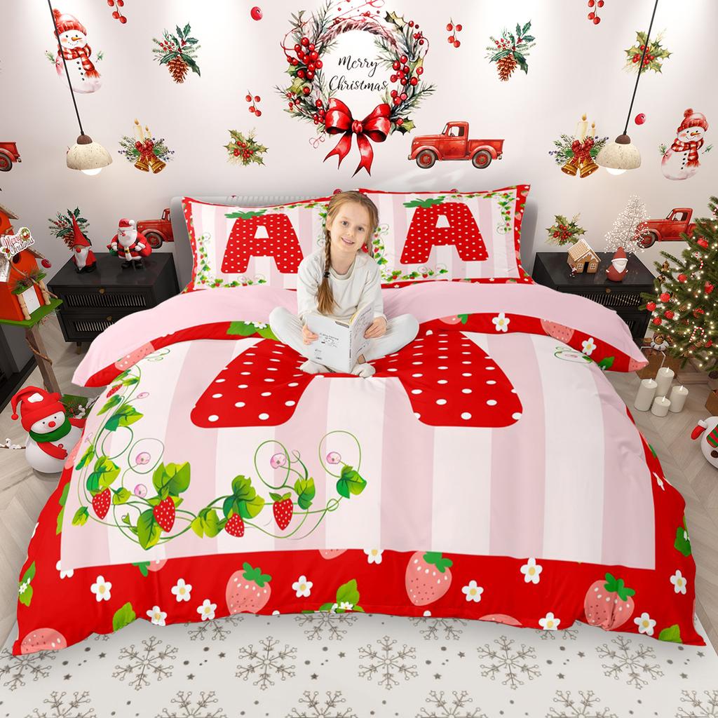 Comforter Homewish Girls Xmas Monogrammed 2Pcs/3Pcs Christmas Personalized Letter Bedding Happy New Year Gifts Bed Set