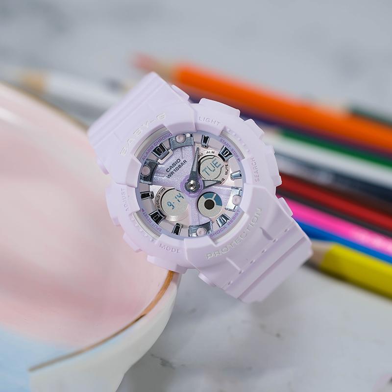 Casio Женские часы BABY-G Фиолетовые BA-130WP-6APR BA-130WP-6APR
