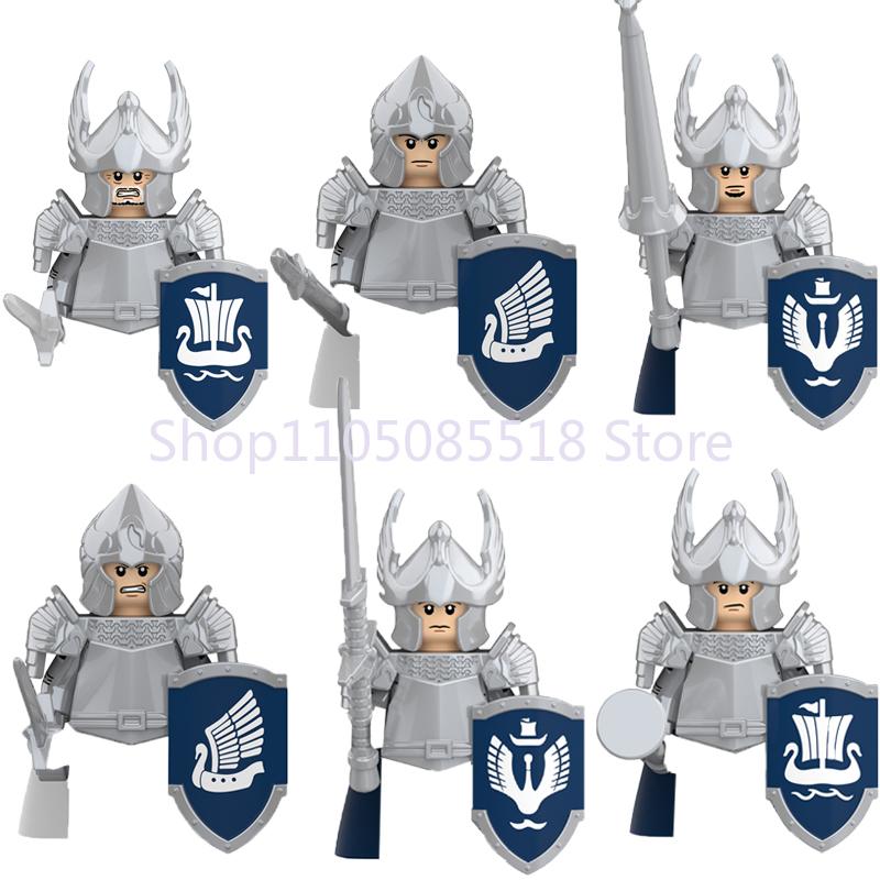 MOC Medieval Military Lion Knight Building Blocks Accessories Castle Soldier Shield Armor Model Toy Gift Mini Brick E023 Weapons