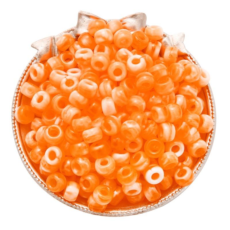 100pcs/Pack 6*9mm Big Shiny Large Hole Acrylic Spacer Beads For Jewelry Making Necklace Bracelet DIY Dreadlock