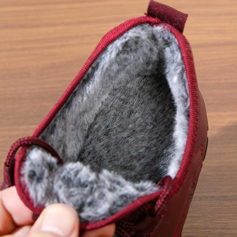 Women's Winter Snow Boots Non-Slip Lace-Up Faux Fur Lining Walking Shoes Comfort Short Ankle Booties Water Resistant Warm Workout Sneakers for Women